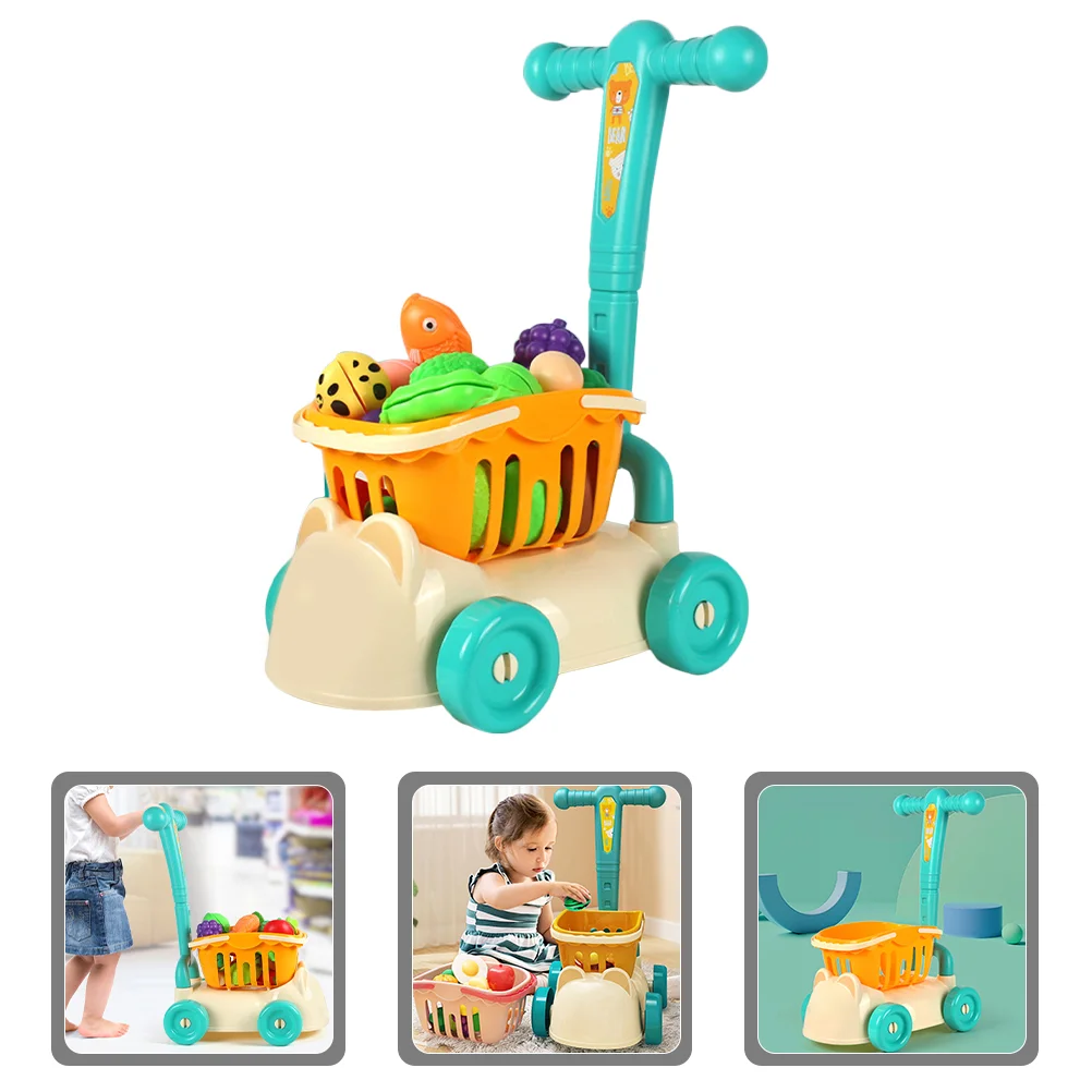 Детска количка, играчка, Кошница за пазаруване, Плодове и зеленчуци, определени от 15 теми за деца, детска количка, Играчка за момчета, камион, пластмасов бебе, Бебе