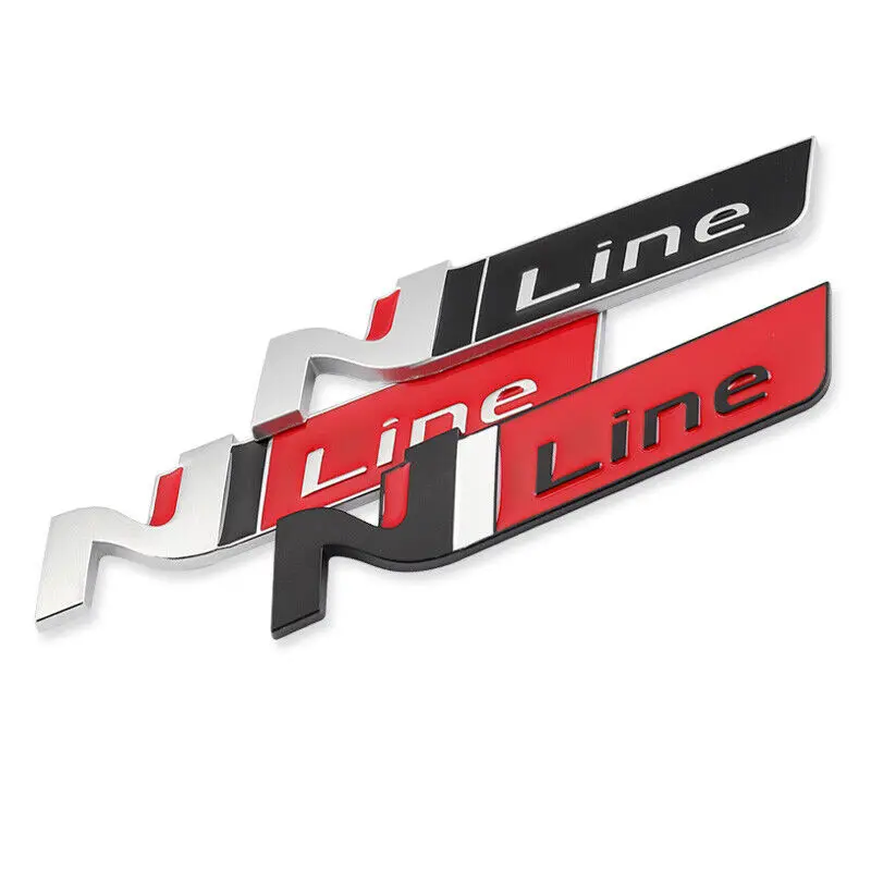 3D Букви N N Line Моделът Преден Багажник Емблемата на Иконата Стикер Стикер за Elantra Veloster Sonata Tucson i30 40