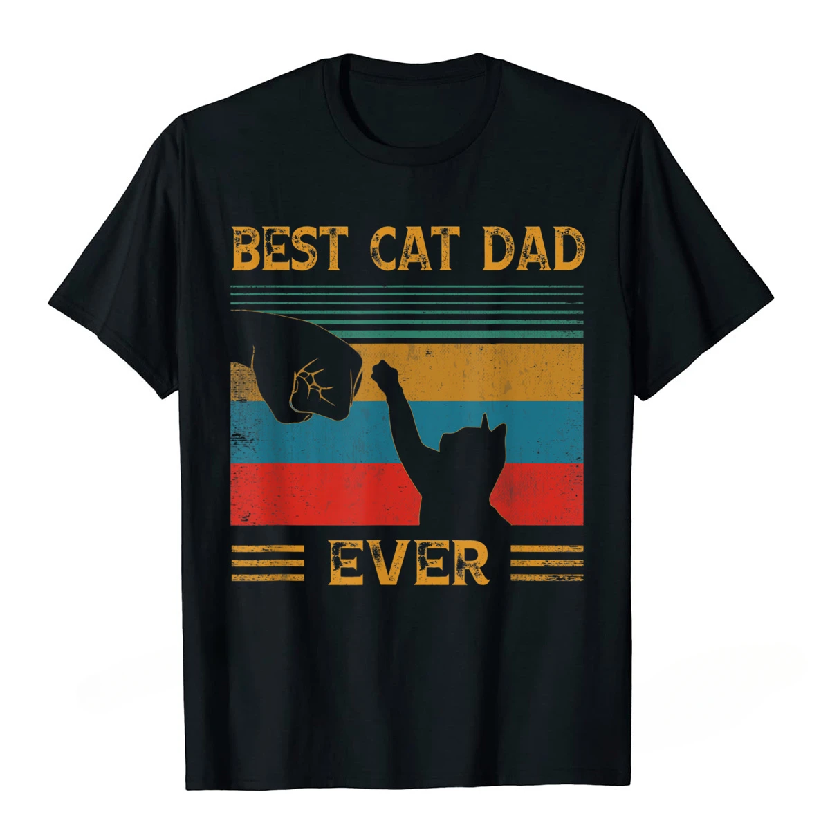 Тениска за Любителите на Котки, Мъжки Реколта Тениска Best Cat Dad Някога Bump Camisas, Мъжки Дизайнерски Нова Тениска С Надпис За Момчета
