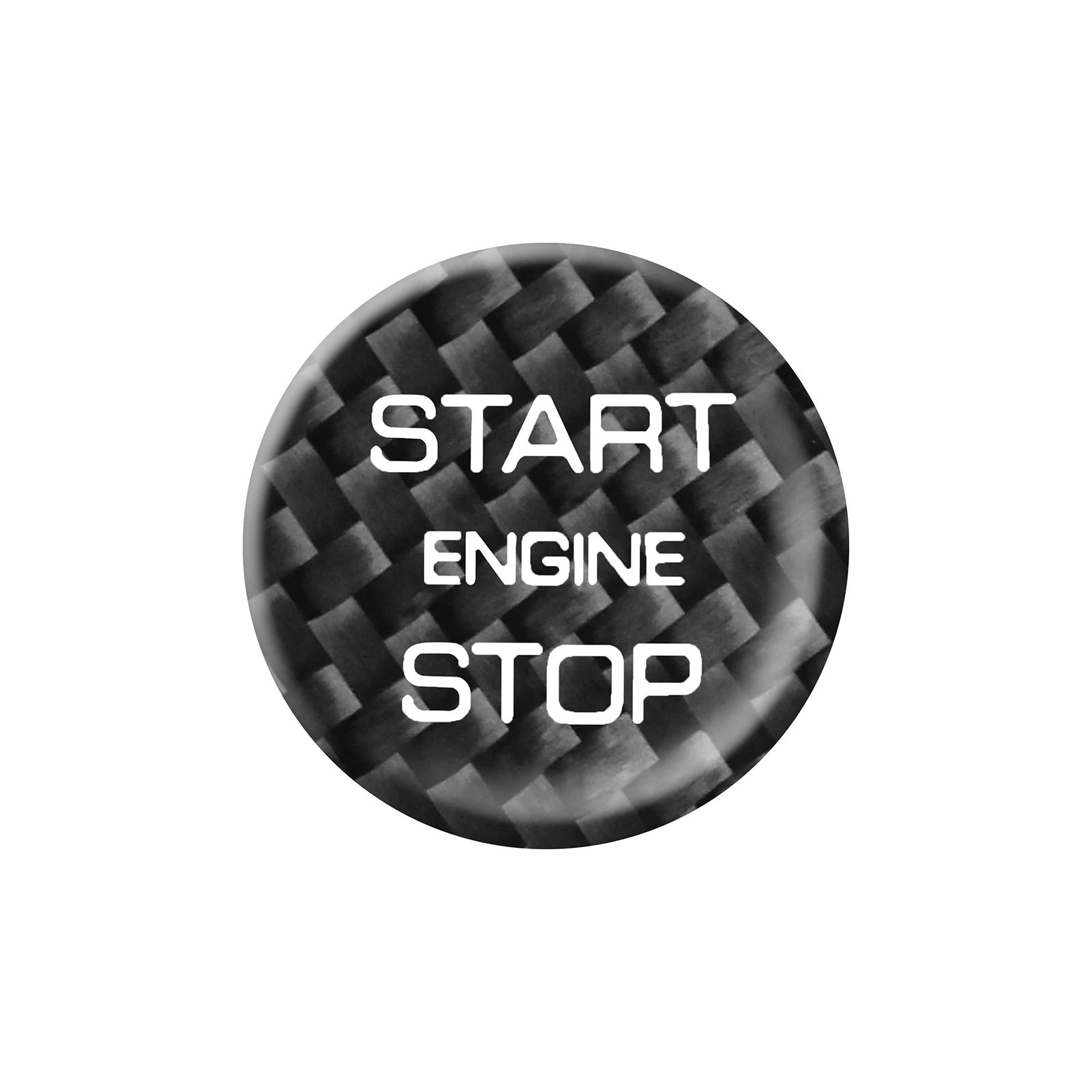 Стикер върху бутона Start Stop от въглеродни влакна с ароматна таблеткой за