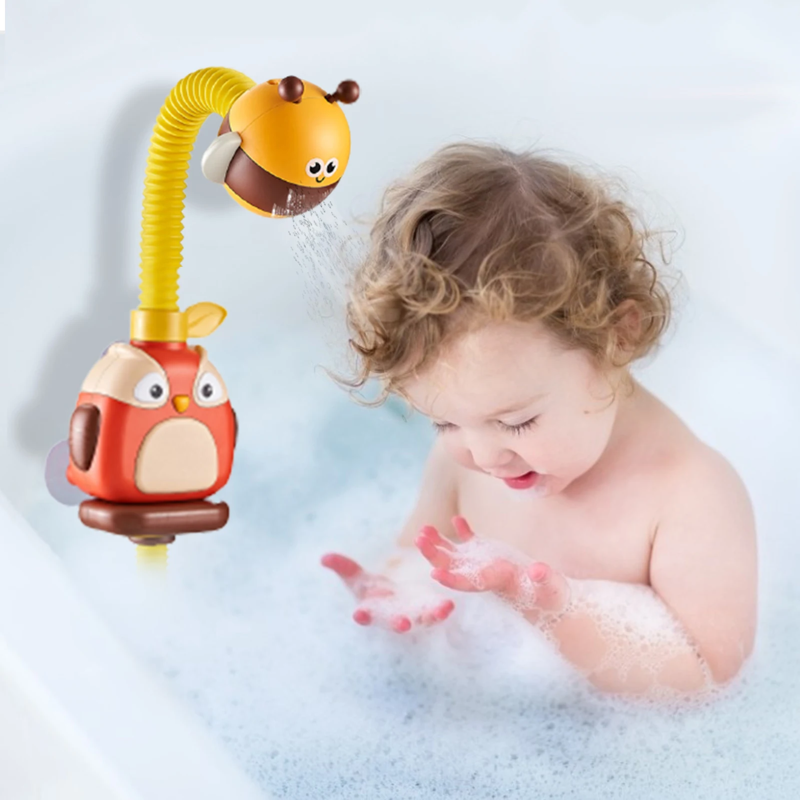 Играчка автоматична помпа за пръскане с вода във формата на бухал пчелите за баня за деца