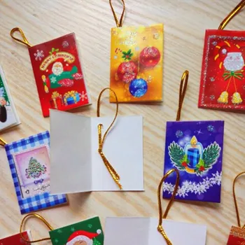 100ШТ Сгъваема пощенска картичка с изображение от пном пен весела Коледа Книжен Етикет картичка за Подарък на етикета САМ Hang Wrapping Decor GiftChristmas