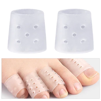 2 Бр. протектор за пръстите на краката Прозрачни силиконови облицовки за пръстите на краката Дишаща подплата за палеца на крака мазоли мазоли, мехури по краката-молотках, Мазоли