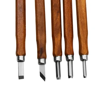 5 елементи от имитация на червено дърво, разделочный нож, комплект за дърворезба, голям с полукръгла разделочный нож, дървообработващи инструменти