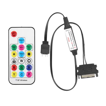 5V RF Безжично Дистанционно Управление С Батерия 2.4 G RGB LED Контролер 17 Клавиши Аксесоари 3 Pin SATA 4Pin за Корпуса на Компютъра