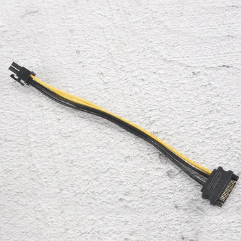6ШТ захранващ Кабел за карти SATA 15Pin-6Pin PCI Express, кабел-адаптер SATA, 15Pin Графичен захранващ кабел