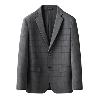 7101-T -Бизнес тънка професионална официално облекло Корейската версия на сивото ежедневна мъжки костюм