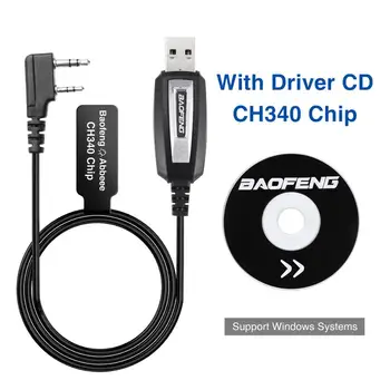 Baofeng 2-Пинов Щепсел Обновяване CH340 USB Кабел За Програмиране Baofeng UV-5R UV-S9 Plus BF-888S AR-518 Wouxun Уоки Токи