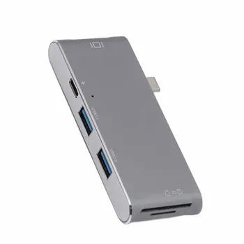 USB C Hub 4K HD Изход 5 Gbit/с PD Зареждане Слот За Карти с Памет От Алуминиева Сплав C USB Зарядно устройство за КОМПЮТЪР, Лаптоп, Настолен