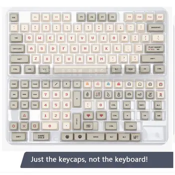 XDA е Много Ретро Червено-бяла машинно клавиатура Keycap 134 клавишите PBT сублимационен печат адаптация Ciy68/87/104/108 Механична клавиатура Keycap