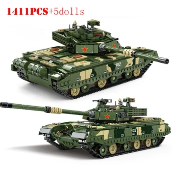 Военен тип 99A, на основния боен танк, Строителни блокове, войници от Втората световна война, бойно оръжие, танкове ZTZ99, Тухли, Играчки, Подаръци за деца