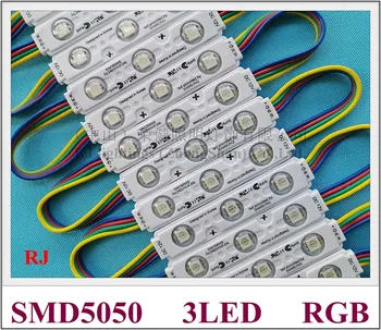 впръскване с обектив RGB LED модул SMD 5050 водоустойчив led рекламни светещи модул, RGB DC12V 0.72 W 3 led IP66 75 мм * 15 мм * 5 мм