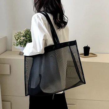 Дамска чанта 2023, Окото чанта за пазаруване с голям капацитет, прозрачна, водоустойчива чанта през рамо, пътни чанти-тоут, чанта за лятната ваканция