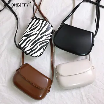 Дамска чанта с твърд наплечным колан, изкуствена кожа, модерен мини чанта с шарките на зебра, дамски ежедневни чанта за мобилен телефон, чанта през рамо