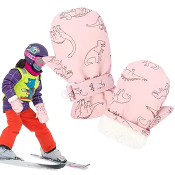 Детски зимни ръкавици, детски водоустойчиви топли зимни ръкавици, ръкавици за деца, детски ръкавици, детски ски ръкавици с модел на динозавър за деца