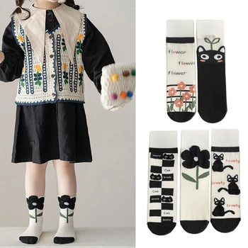 Детски чорапи с герои от анимационни филми, Sokcs за момичета красив дизайн, подходящи за училищни занимания