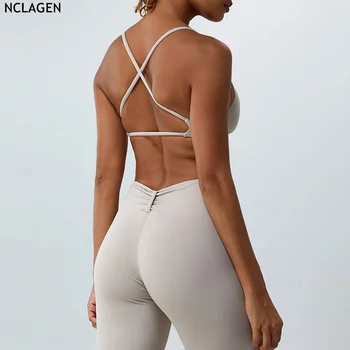 Дишаща сутиен за йога NCLAGEN, женски спортен жилетка за джогинг, красив за фитнес на гърба си, сутиен за тренировки във фитнеса, съкратен оглавник, секси