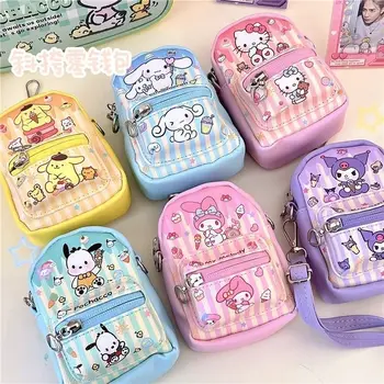 Женски мини чантата Sanrio Family Cartoon Handheld Zero Wallet, скъпа детска чанта за монети, картички, чанта за съхранение червило на Едро