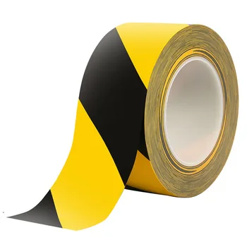 Жълто-черна предупредителен лента KOOJN от PVC с размер 33х50 мм износостойкая и водоустойчив, а на пода маркират изолирующие зона
