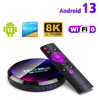 За Android TV Box H96MAX RK3528 4 GB RAM И 64 GB ROM Android Box Поддръжка на 2,4 G/5,8 G WiFi6 BT5.0 4K Видео Телеприставка