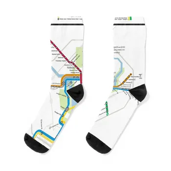 Компресия чорапи WMATA Метро Map за спорт и отдих, чорапи за момчета и момичета, женски