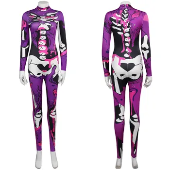 Костюм на скелет за cosplay, панталони, боди с 3D принтом, облекло за момичета, жени, възрастни, маскировочный костюм за парти за Хелоуин, карнавал, ролева игра