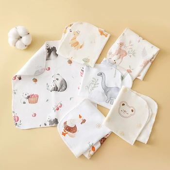 Кърпа за хранене на новородени деца Памучни кърпи за избърсване Дишащи гъба Салфетки от слюнката Квадратна кърпа за хранене на Директна доставка