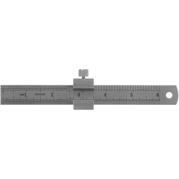 Линийка за измерване на Дърводелски Директен стомана Скала от неръждаема Стомана Линия за определяне на скоби Прецизна конфигурация на Пропуски Инструмент за определяне разлика от 15 см