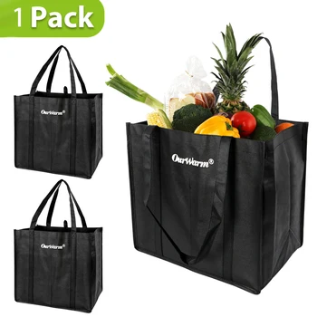 Многократна употреба за хранителни стоки преносими чанти за пазаруване от нетъкан текстил, сгъваема чанта-тоут с дълга дръжка, чанта за пазаруване с голям капацитет