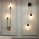 Модерен златен монтиран на стената лампа За вътрешно кухни, Всекидневни спални Дълги стенни лампи, осветяване на входно осветление в скандинавски стил