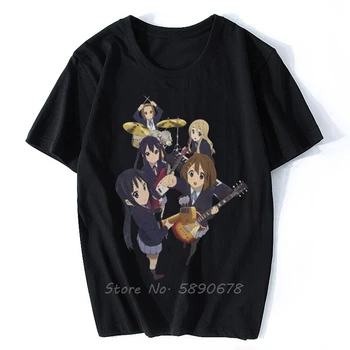 Мъжки тениски за почивка в стила аниме, памучен тениска с къс ръкав K-on Yui Japan Music, аниме тениска с кръгло деколте, потник Harajuku