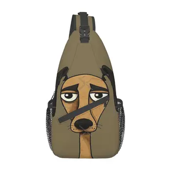 Нагрудная чанта с карикатура, илюстрация игриво человекоподобной кучета, празнична чанта от полиэстеровой тъкан, ежедневна чанта през гърдите, Мультистильная