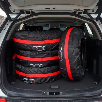 Надеждни чанти за съхранение на автомобилни резервни гуми, регулируем размер и подсилени колани за надеждна защита, удобна переноска с дръжка