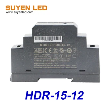 Най-добрата цена MEAN WELL HDR-15-12 Импулсно захранване с мощност 15 W 12 1.25 А.