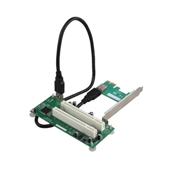 Настолна карта-адаптер PCI-Express PCI-E към PCI, PCIe карта за разширение с два слота Pci USB 3.0 за преобразуване на допълнителни карти