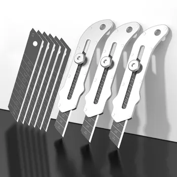 Нов Универсален нож от неръждаема стомана Стоманен държач за нож за тапети Здрав и быстрорежущий Ръчно заключване