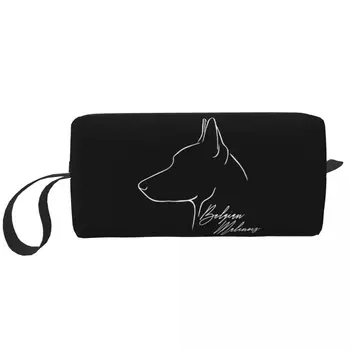 Пътна чанта за тоалетни принадлежности за белгийската кучета Малиноа, скъпа белгийската овчарка Малиноа, калъф за набиране на козметика за белгийски овчарки Малиноа