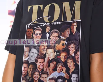 Реколта риза на Том Круз, тениска за фенове на Том Круз Homage, тениска Tom Cruise Homage, ретро-Том Круз, графичен мърч в ретро стил 90-те, Tom Cruise Merch