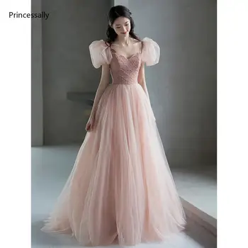 Розови Буйни рокля Елегантна Вечерна рокля С открити рамене Класическа Рокля За Бала Vestido De 15 Anos Quinceanera 2024 Vestidos