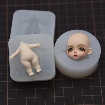 Скъпа 3D малката кукла 4 см, силиконова форма, керамика, полимерна глина, сладки фигурки на момичета и момчета, силиконови форми, инструменти