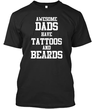 Страхотна информация за папах с брада и татуировки - Стандартна тениска унисекс с бородами