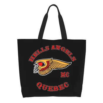 Чанта за пазаруване с логото на Hells Angels, женски миещи чанти за пазаруване с голям капацитет, чанти за пазаруване в мотоклубе