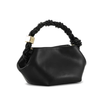Черна чанта, дамска мини чанта, чанта през рамо за жени, чанта, изработена от естествена кожа, луксозни дизайнерски чанти, чанта през рамо Sac Luxe Femme