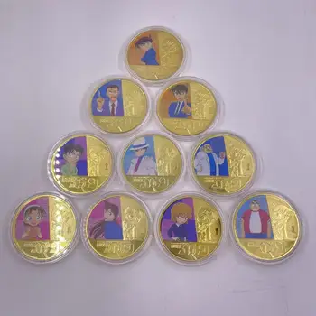 Японски аниме Детектив Конан Позлатени монети повикване Мультяшная Възпоменателна монета Сувенирни подаръци за феновете Колекция аксесоари за дома